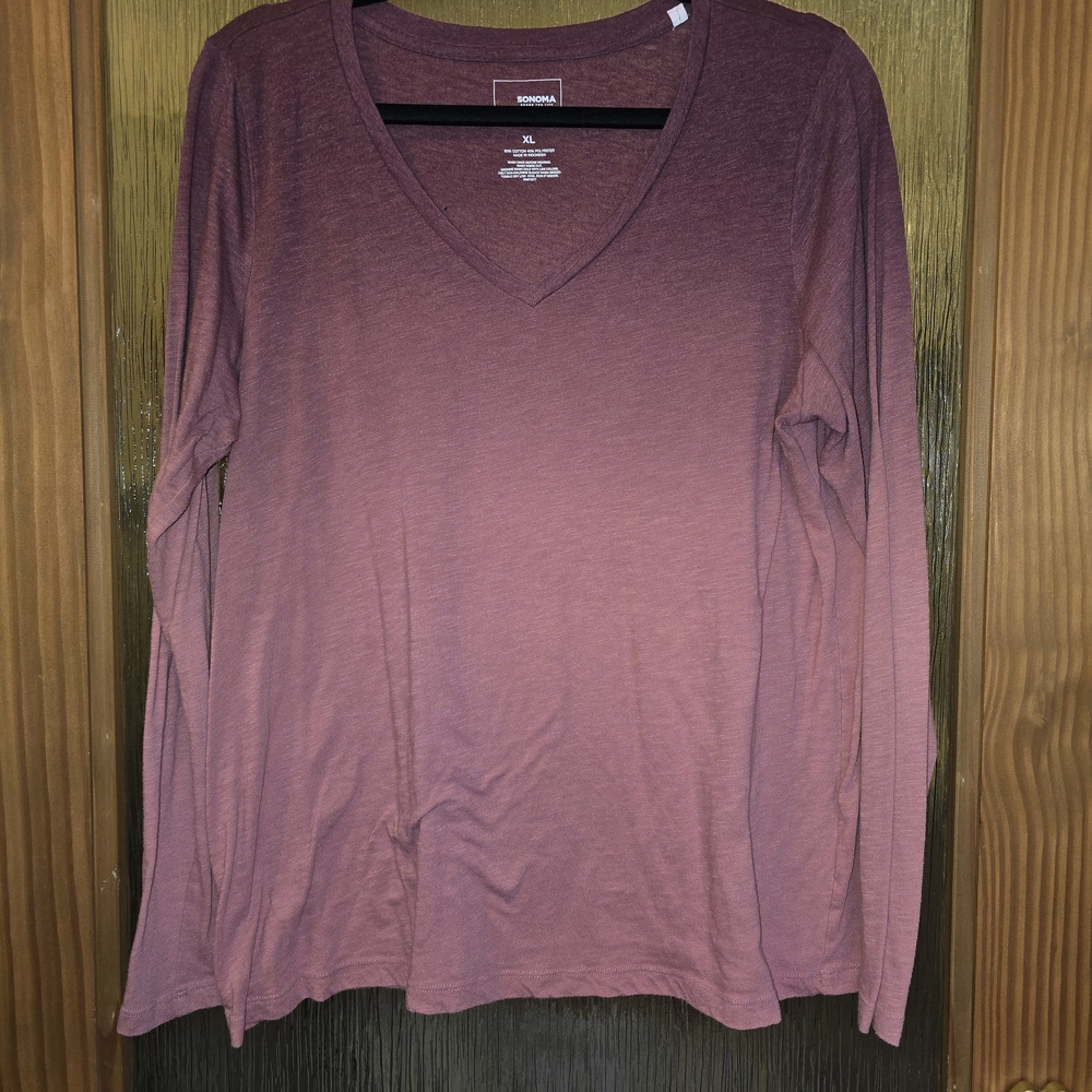 Sonoma Women's Purple Long Sleeve Top